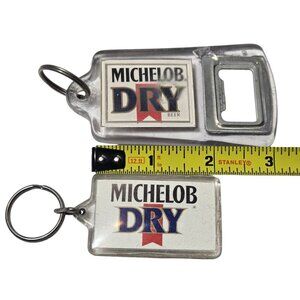 Michelob Dry Beer Keychain Bottle Opener Set of 2 Vintage AS IS READ
